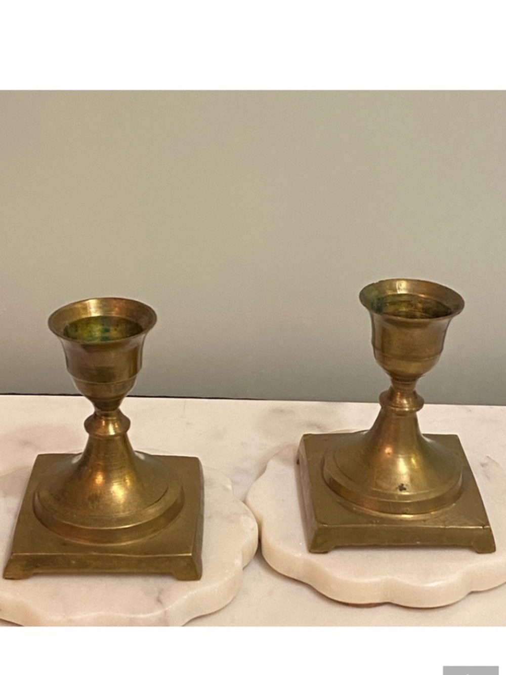 Solid Brass Set Of 2 Taper Candle Holders Mid Century Modern Heritage 3 Inch